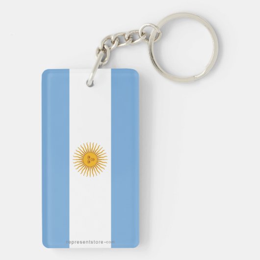 Porte-clés Drapeau simple de l'Argentine (Dos)
