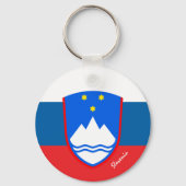 Porte-clés Drapeau slovène, emblème & Slovénie vacances / spo (Recto)