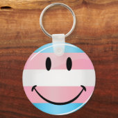 Porte-clés Drapeau souriant transgenre (Recto)