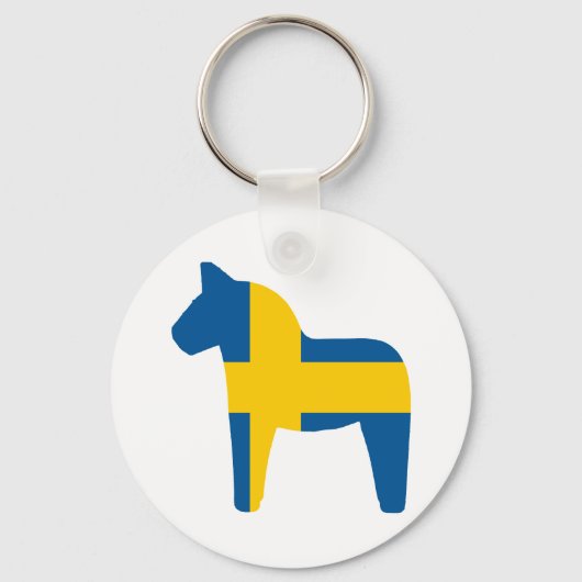 Porte-clés Drapeau Suède Dala Horse (Recto)