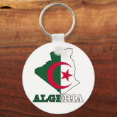 Porte-clés Drapeau sur la carte d'Algérie (Recto)