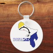 Porte-clés Drapeau sur la carte de Bonaire (Recto)