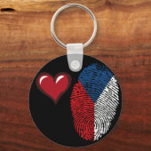 Porte-clés Drapeau tactile tchèque (Recto)