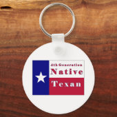 Porte-clés Drapeau texan natif de 4e génération (Recto)