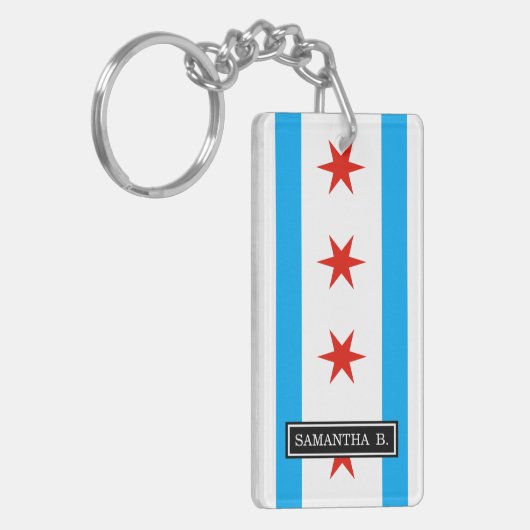 Porte-clés Drapeau traditionnel de Chicago (Devant gauche)