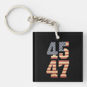 Porte-clés Drapeau Trump 45 47 Vintage Amérique USA
