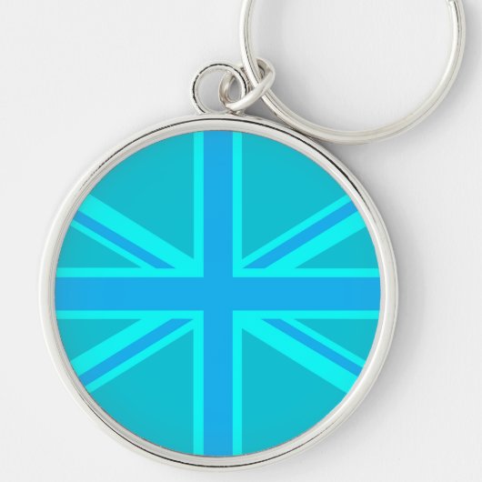 Porte-clés Drapeau Turquoise Union Jack britannique (Devant)
