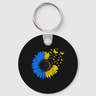 Porte-clés Drapeau Ukraine Tournesol Vintage Drapeau Ukrainie