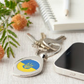 Porte-clés Drapeau ukrainien avec armoiries (Côté )