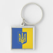 Porte-clés Drapeau ukrainien et trident (Devant)