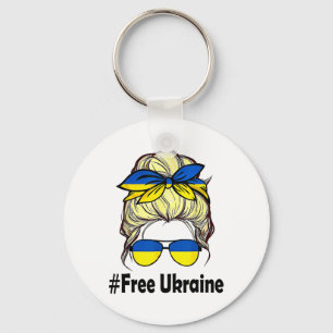Porte-clés Drapeau ukrainien Femmes Chignon décoiffé Ukraine