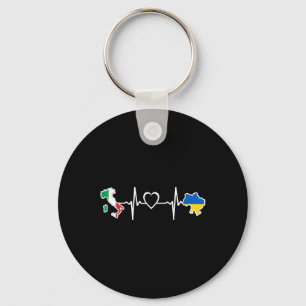 Porte-clés Drapeau ukrainien italien - Ukraine Italie Batteme