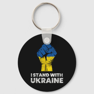 Porte-clés Drapeau ukrainien - Je suis avec le drapeau de l'U