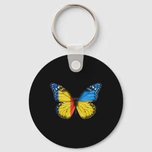 Porte-clés Drapeau ukrainien roumain Papillon Roumanie Ukrain