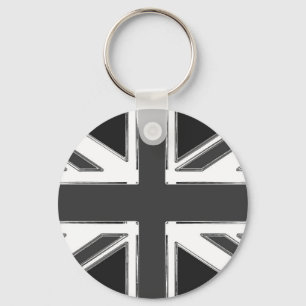 Porte-clés Drapeau Union Jack du Royaume-Uni - Chrome