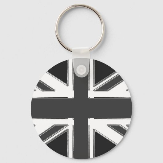 Porte-clés Drapeau Union Jack du Royaume-Uni - Chrome (Recto)