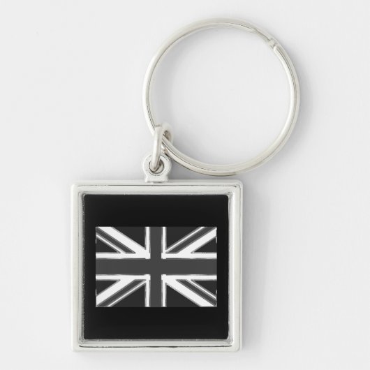 Porte-clés Drapeau Union Jack du Royaume-Uni - Chrome (Devant)