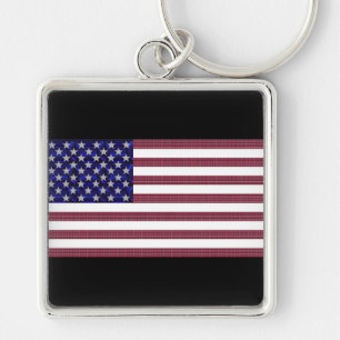 Porte-clés Drapeau USA Art en Pierres Précieuses