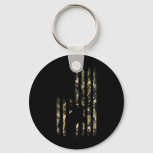 Porte-clés Drapeau Usa Camouflage Drôle Cerf Buck Chasse Cerf