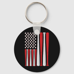 Porte-clés Drapeau Usa - Drapeau de baseball américain - Base