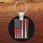 Porte-clés Drapeau Usa - Drapeau de baseball américain - Base (Recto)