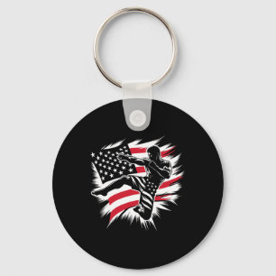 Porte-clés Drapeau Usa Mma Arts Martiaux Mixtes Boxe Américai
