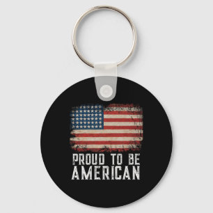 Porte-clés Drapeau Usa Patriotique Fier D'être Citoyen Améric