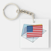 Porte-clés Drapeau USA Sur Carte (Devant)