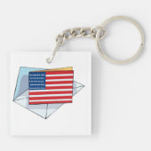Porte-clés Drapeau USA Sur Carte (Dos)