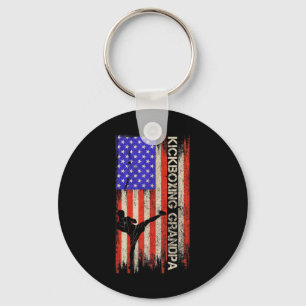 Porte-clés Drapeau Usa Vintage Combattant De Mma Kickboxing G