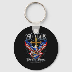 Porte-clés Drapeau Usa Vintage Eagle 250 Ans 1776-2026 250e A