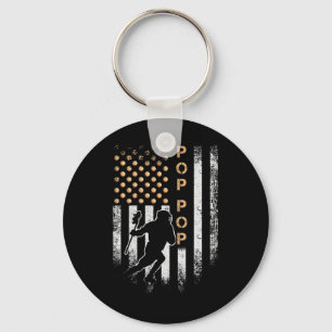 Porte-clés Drapeau vintage Américain Fier Lacrosse Pop Pop La
