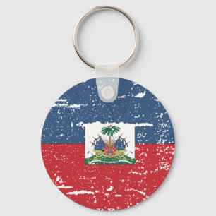 Porte-clés Drapeau vintage du Haïti
