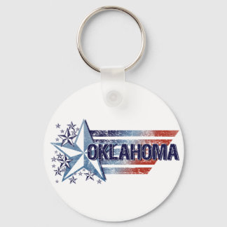 Porte-clés Drapeau vintage USA avec étoile - Oklahoma