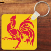 Porte-clés Drapeau Wallonie Belgique région province français (Verso)