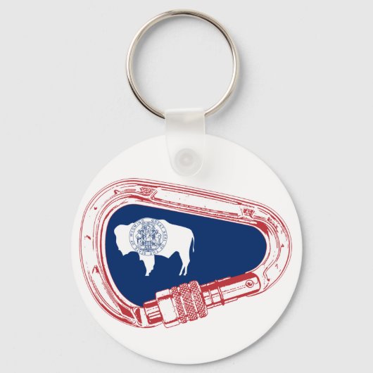 Porte-clés Drapeau Wyoming Escalade Carabiner (Recto)