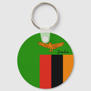Porte-clés Drapeau zambien et vacances en Zambie, patriotes /