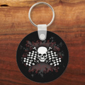 Porte-clés Drapeaux à damiers crâne-splat (Recto)