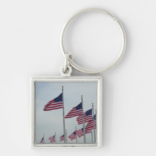 Porte-clés Drapeaux américains au Monument de Washington (Devant)