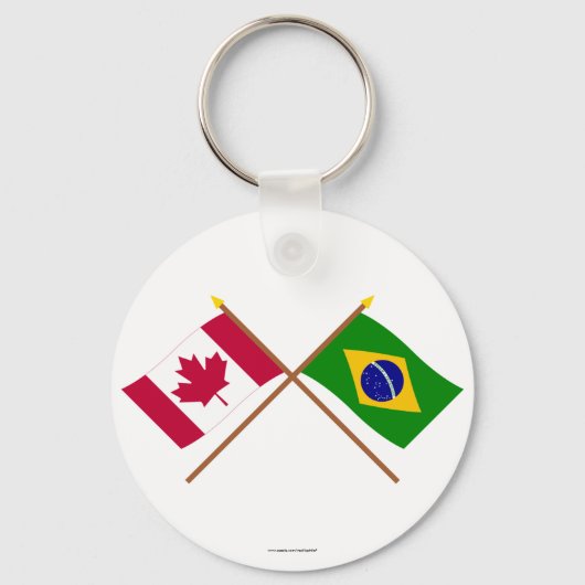 Porte-clés Drapeaux croisés Canada et Brésil (Recto)