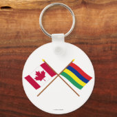 Porte-clés Drapeaux croisés Canada et Maurice (Recto)