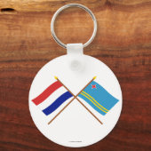 Porte-clés Drapeaux croisés de Hollande et d'Aruba (Recto)