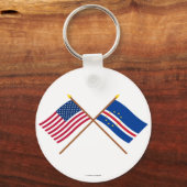 Porte-clés Drapeaux croisés des États-Unis et du Cap Vert (Recto)