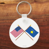 Porte-clés Drapeaux croisés des États-Unis et du Kosovo (Recto)