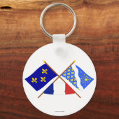 Porte-clés Drapeaux croisés d'Île-de-France et d'Essonne (Recto)