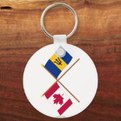 Porte-clés Drapeaux croisés du Canada et de la Barbade (Recto)