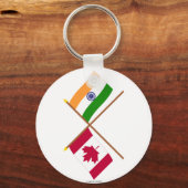 Porte-clés Drapeaux croisés du Canada et de l'Inde (Recto)
