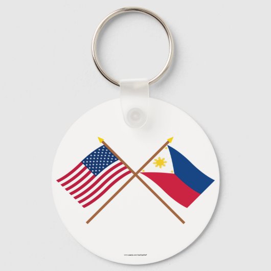 Porte-clés Drapeaux croisés États-Unis et Philippines (Recto)