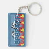 Porte-clés Drapeaux de course et flammes Cool Blue SPDRACR (Dos)