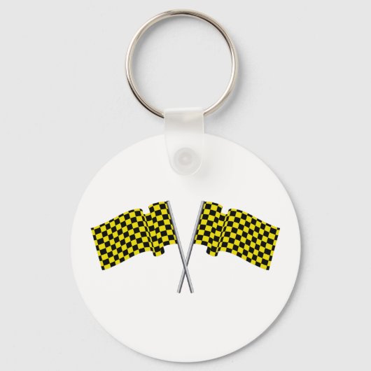 Porte-clés Drapeaux De Course Jaune Et Noir (Verso)